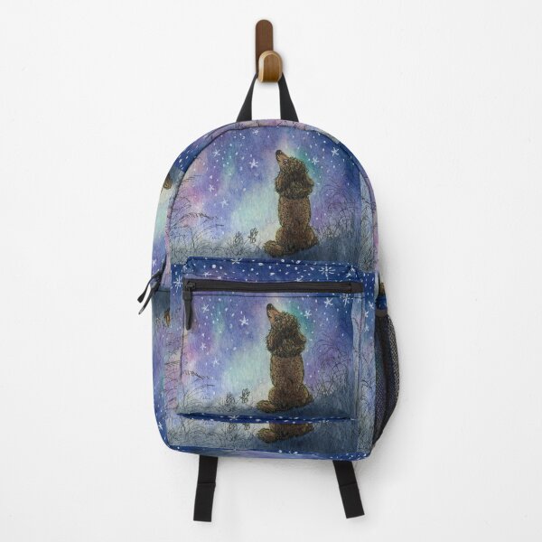 Item preview, Poodle dog gazing at starry night sky, looking for inspiration designed and sold by SusanAlisonArt.