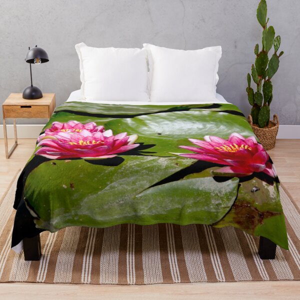 Item preview, Pink water lilies flowers and leaves designed and sold by EstelleRossetti.