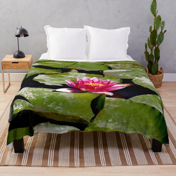 Item preview, Pink water lilies flowers and leaves designed and sold by EstelleRossetti.