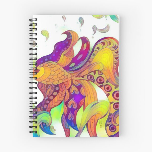 Item preview, Multicolour abstract fish painting with doodle art patterns designed and sold by Sonia dutta_art.