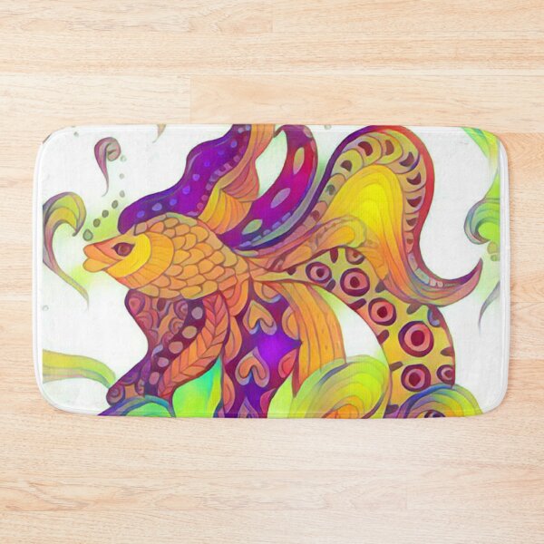 Item preview, Multicolour abstract fish painting with doodle art patterns designed and sold by Sonia dutta_art.