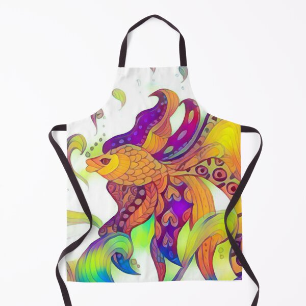Item preview, Multicolour abstract fish painting with doodle art patterns designed and sold by Sonia dutta_art.