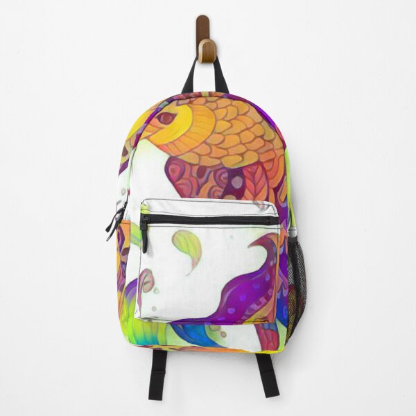 Item preview, Multicolour abstract fish painting with doodle art patterns designed and sold by Sonia dutta_art.