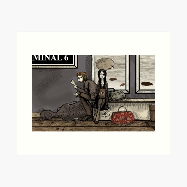 At the Zeppelin Port Art Print