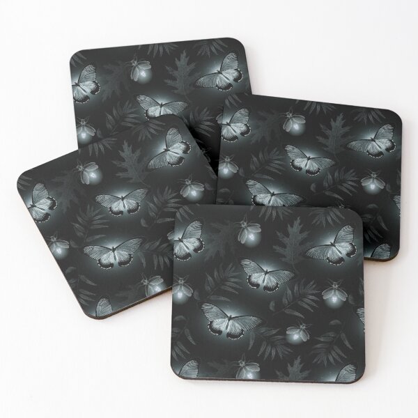 Item preview, Autumn firefly and moth black and white designed and sold by BlueMothShop.