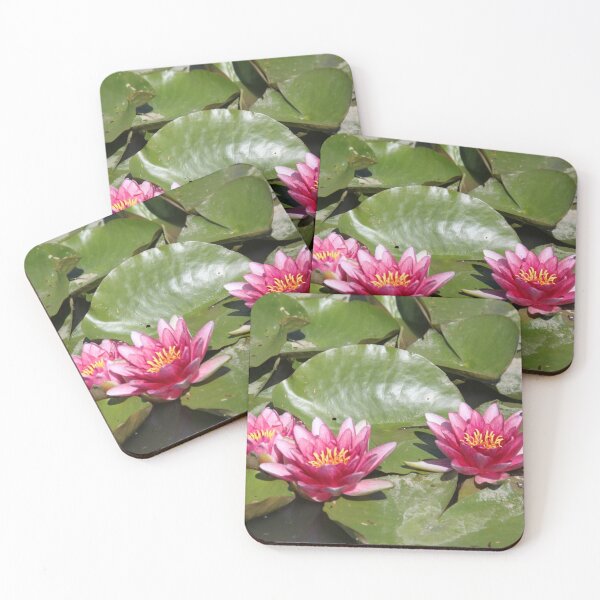 Item preview, Pink water lilies flowers and leaves  designed and sold by EstelleRossetti.