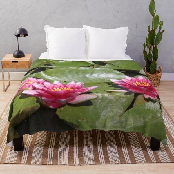 Item preview, Pink water lilies flowers and leaves designed and sold by EstelleRossetti.