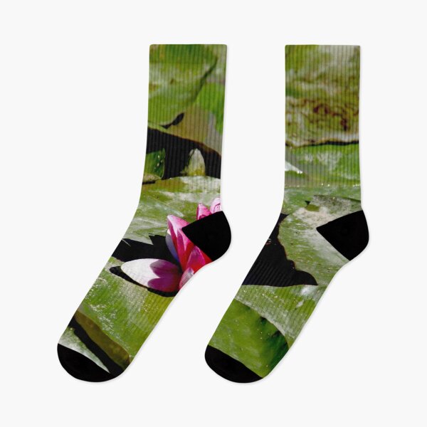 Item preview, Pink water lilies flowers and leaves  designed and sold by EstelleRossetti.