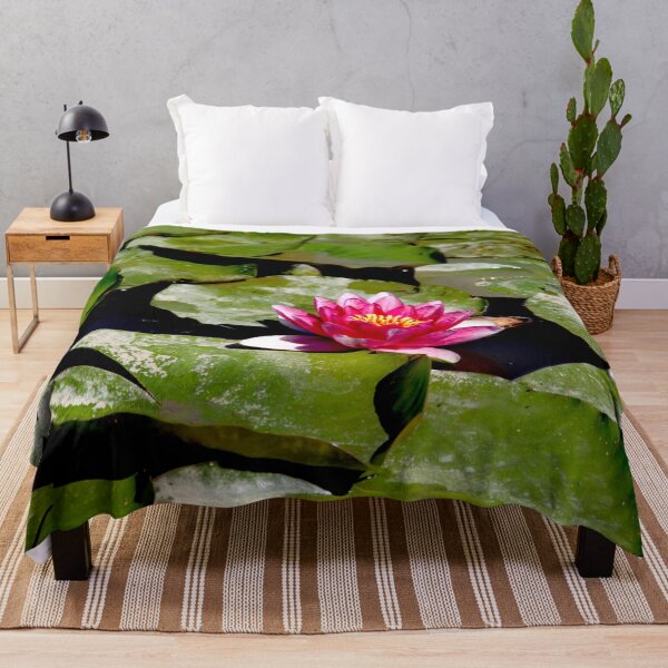 Item preview, Pink water lilies flowers and leaves designed and sold by EstelleRossetti.