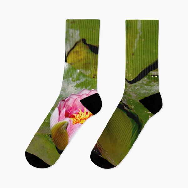 Item preview, Pink water lilies flowers and leaves  designed and sold by EstelleRossetti.