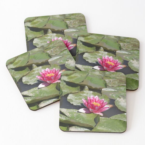 Item preview, Pink water lilies flowers and leaves  designed and sold by EstelleRossetti.