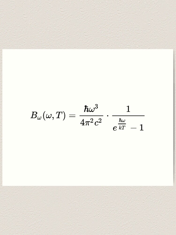 Alternate view of Planck's law of black-body radiation, Physics #Planckslawofblackbodyradiation #Physics #Planckslaw #blackbodyradiation #Planck #law #blackbody #radiation #black #body Art Print