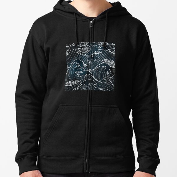 Marea nocturna Sudadera con capucha y cremallera