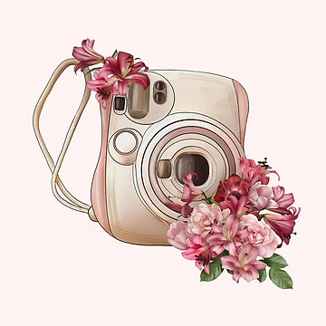 Artwork thumbnail, Camera and flowers by RinaMDesigns