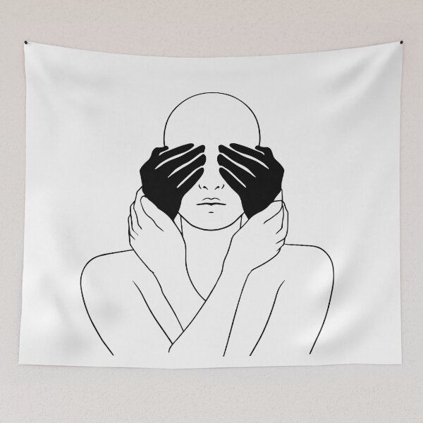 Item preview,  Clearing the darkness from my eyes / black on white / black line designed and sold by Mariuki Flow.