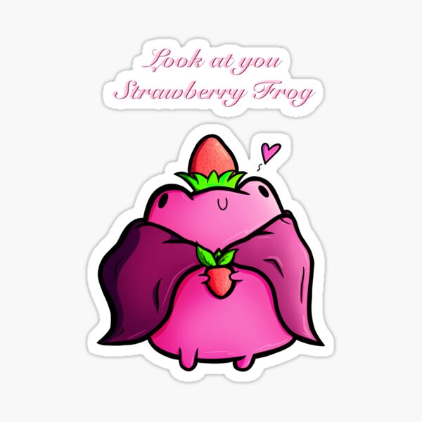 Strawberry Frog Sticker Cute Frog Sticker Look at You 
