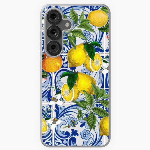 Item preview, Mediterranean Lemon on Blue Ceramic Tiles designed and sold by kapotka.