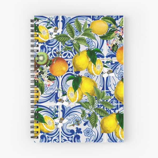 Item preview, Mediterranean Lemon on Blue Ceramic Tiles designed and sold by kapotka.