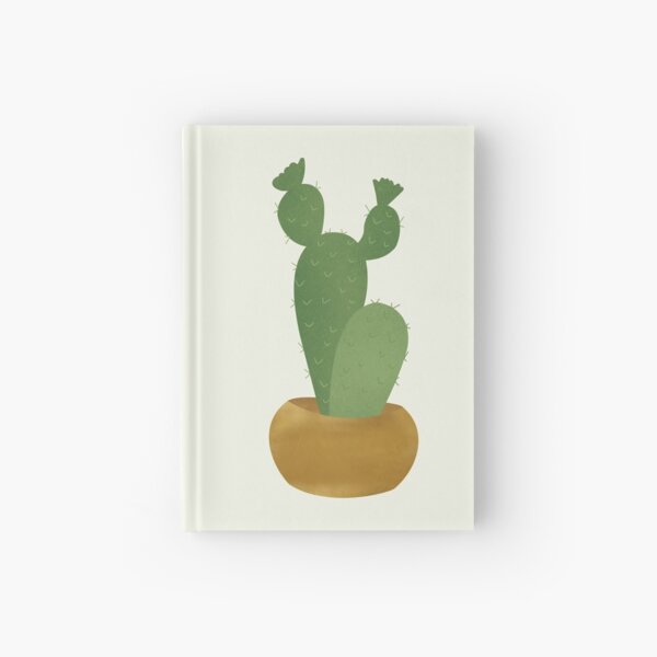 cactus with a golden pot Hardcover Journal