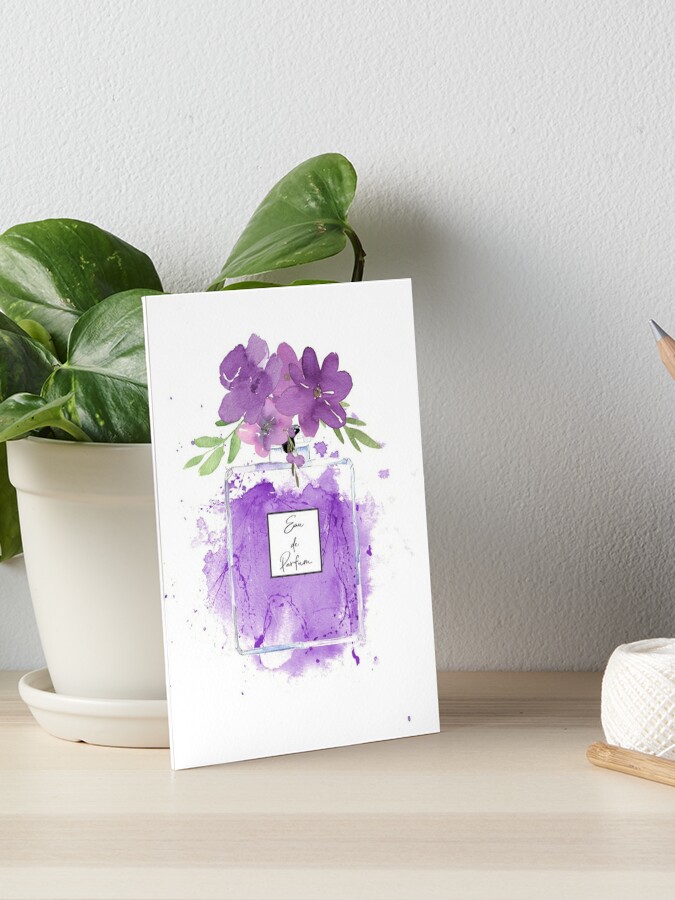 Fashion Art Watercolor, Purple Ombre Perfume Bottle Art Board Print for  Sale by smithycottage