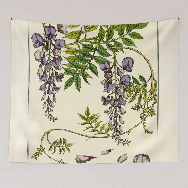 Item preview, French botanical flower plate - Maurice Verneuil - Glycine designed and sold by DejaVuStudio.