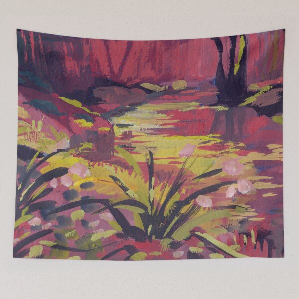 Item preview, Red Pond - Abstract landscape #2 designed and sold by ShaMiLaB.