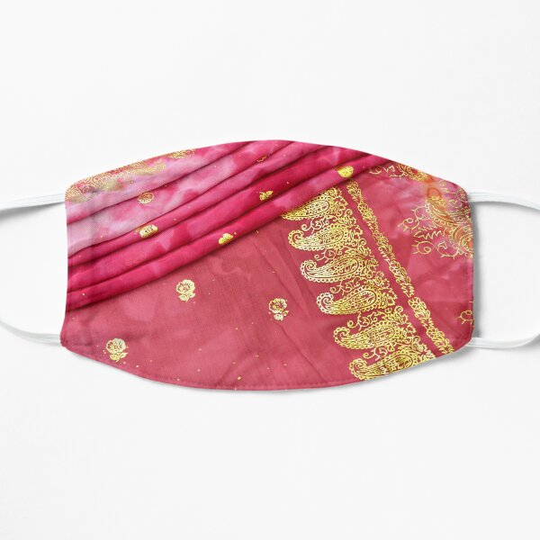 Pink and Gold Indian Sari Bride Wedding Gown Mask