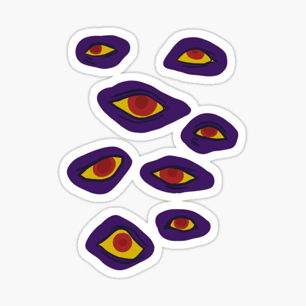 Glowing Eyes Stickers Redbubble - how to look good with yellow glowing eyes roblox