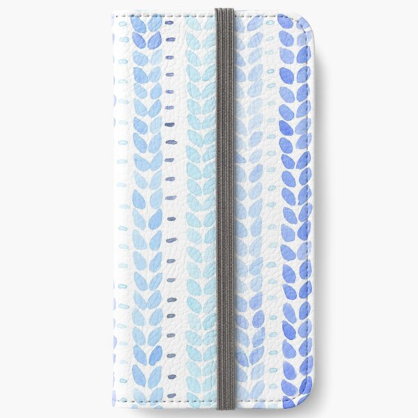 Blue Knit Stitches Pattern iPhone Wallet
