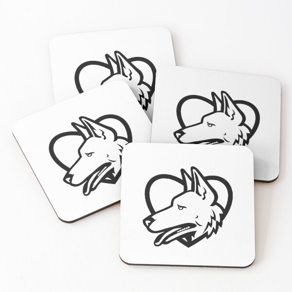 Item preview, German Shepherd Dog Head Side View Inside Heart Black and White designed and sold by patrimonio.