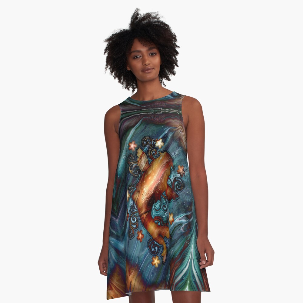 Happy Goldfish A-Line Dress