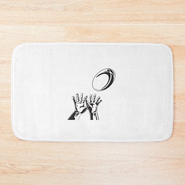 Item preview, Rugby Player Hand Catching Line-out Ball Retro Black and White designed and sold by patrimonio.