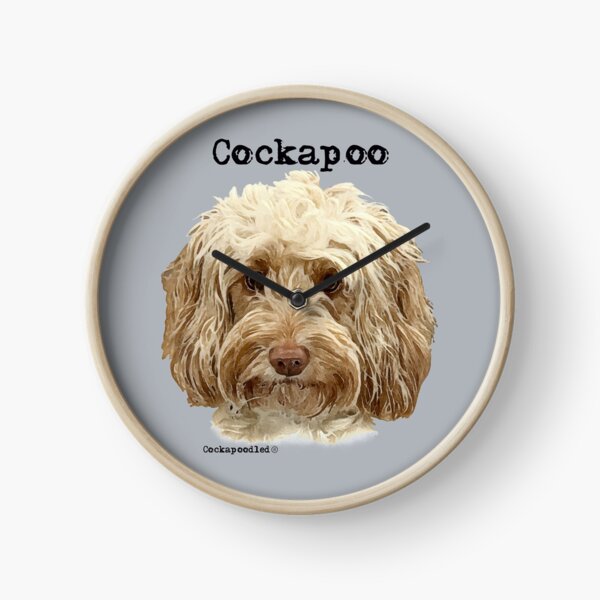 Apricot Cockapoo Dog Clock