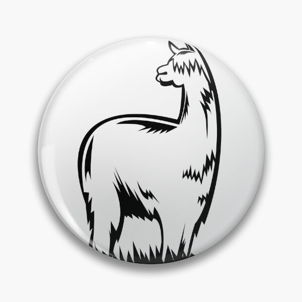 Item preview, Suri Alpaca or Huacaya Side View Retro Black and White designed and sold by patrimonio.