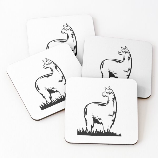 Item preview, Suri Alpaca or Huacaya Side View Retro Black and White designed and sold by patrimonio.