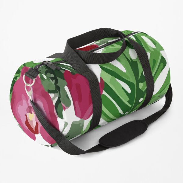 Background floral of summer leaves of palm tropical Duffle Bag