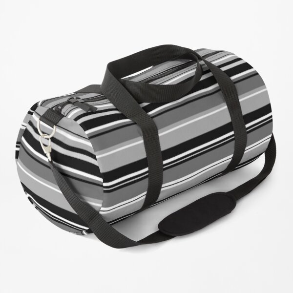 Mixed Striped Design Monochrome Duffle Bag