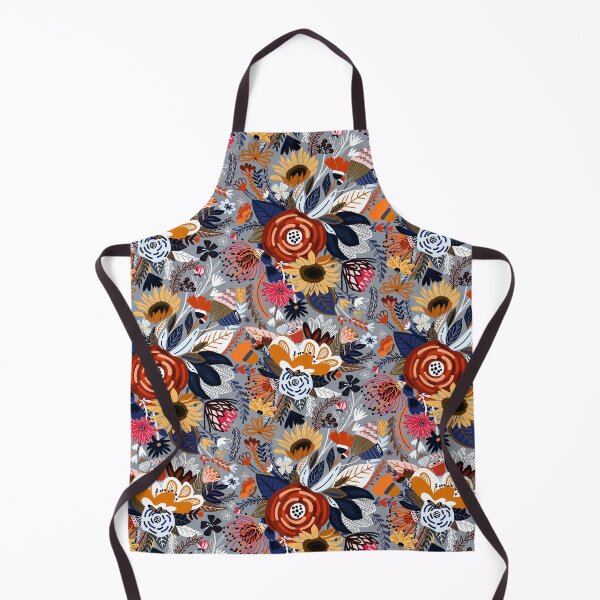 Item preview, Popping Floral - Orange & Navy  designed and sold by TigaTiga.