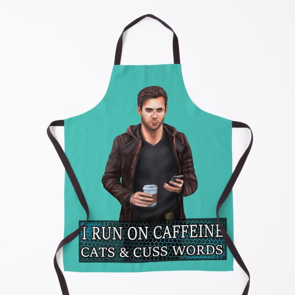 Item preview, I run on caffeine, cats & cuss words designed and sold by Terence Stilinski.