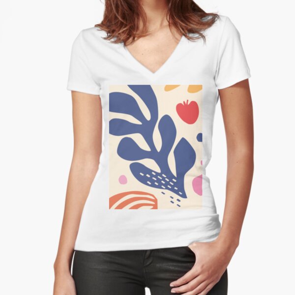 MATISSE DANCE PATTERN 3 Fitted V-Neck T-Shirt