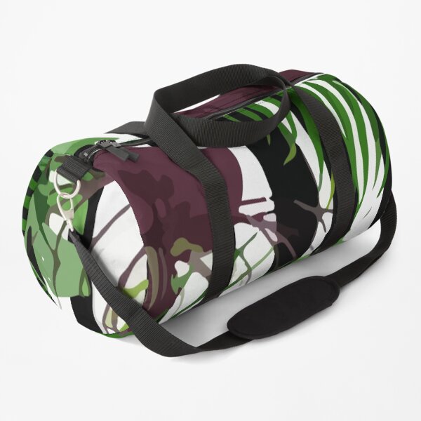 Exotic jungle with monstera palm leaves Duffle Bag