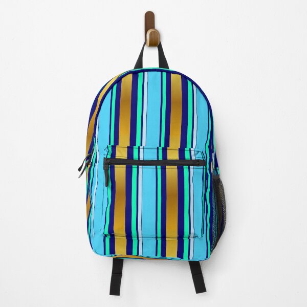 Item preview, Stripe pattern gold blue designed and sold by ChrissiCreation.