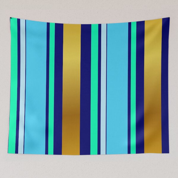 Item preview, Stripe pattern gold blue designed and sold by ChrissiCreation.