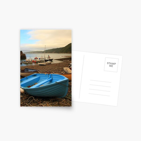 Item preview, Blue boat at Clovelly designed and sold by Paul Bettison.