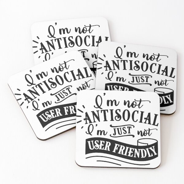 Item preview, I'm not antisocial designed and sold by emmsephemera.