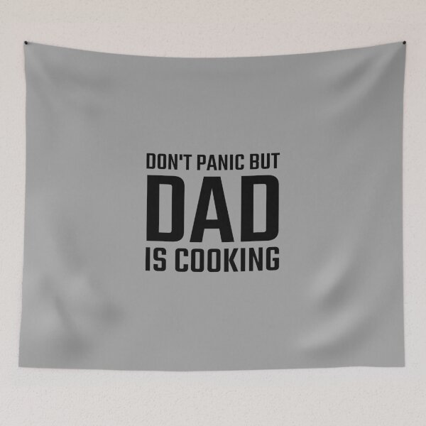 Item preview, Funny Home Kitchen Don't Panic But Dad is Cooking Black designed and sold by quoteology.