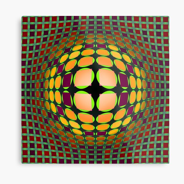 Victor Vasarely Homage 93 Metal Print