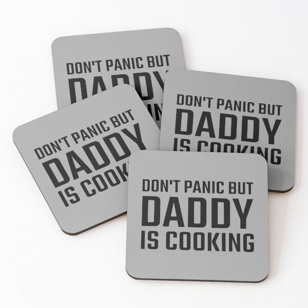 Item preview, Funny Home Kitchen Don't Panic But Daddy is Cooking Black designed and sold by quoteology.