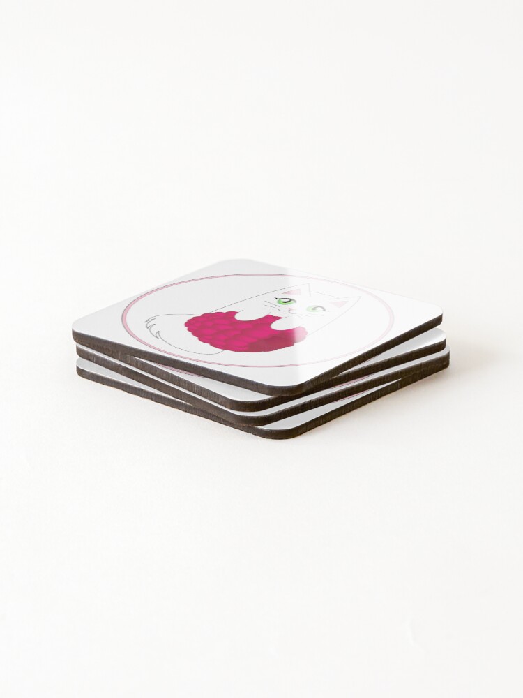 Thumbnail 4 of 5, Coasters (Set of 4), Raspberry Cat designed and sold by Raspberry-Cat.