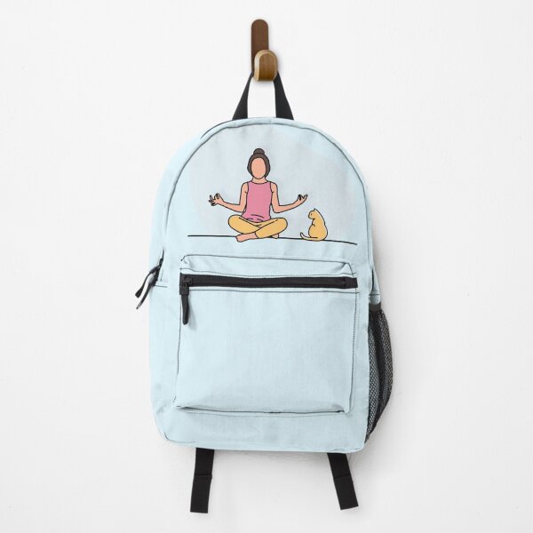 Item preview, YOGA PRACTICE WITH CAT Auspicious Pose designed and sold by Trio's Stuff.
